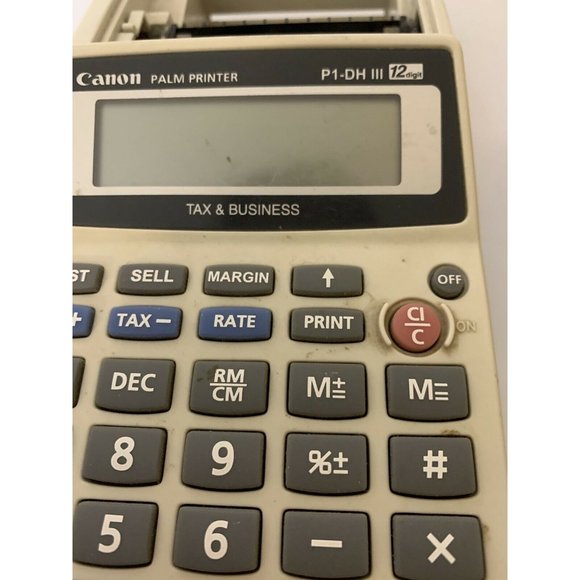 Vintage Canon P1-DH III Palm Printer 12 Digit Tax & Business Calculator - Picture 4 of 6